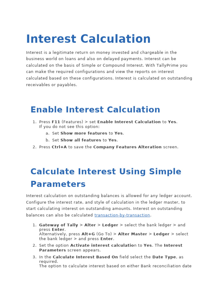 Interest Calculation | PDF | Debits And Credits | Accounting