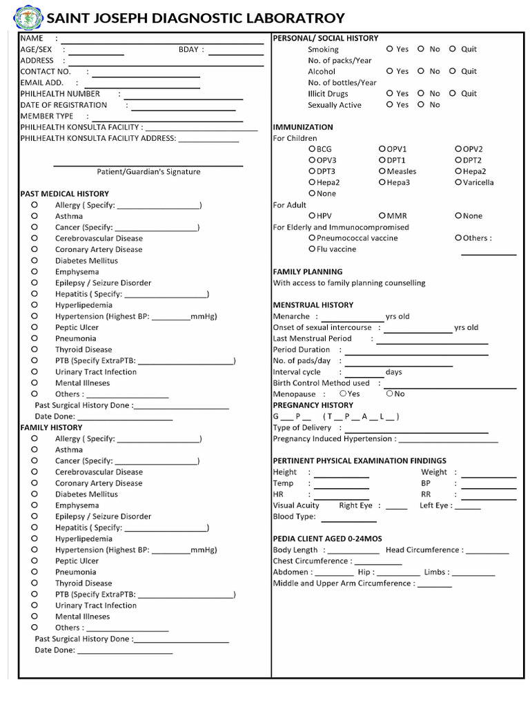 NCD High-Risk Assessment Form | PDF | Heart | Thorax
