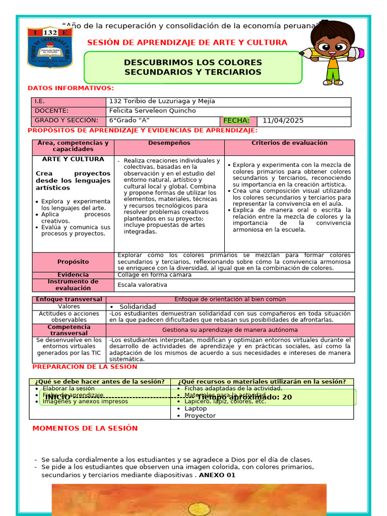 Exploración de Colores y Convivencia | PDF | Color | Aprendizaje