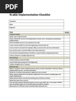 N-Able Implementation Checklist