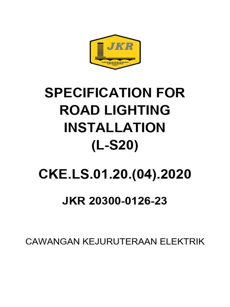 JKR Road Lighting Specification Update | PDF | Electromagnetic ...
