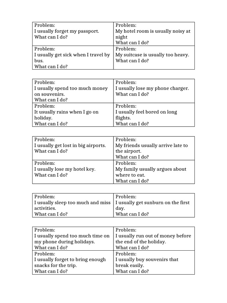 Travel Problems and Solutions Guide | PDF