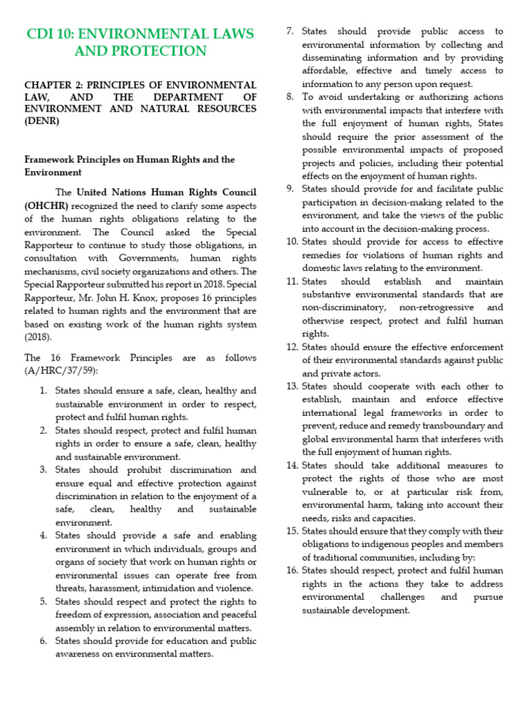 Environmental Laws and Human Rights Principles | PDF | Territorial ...