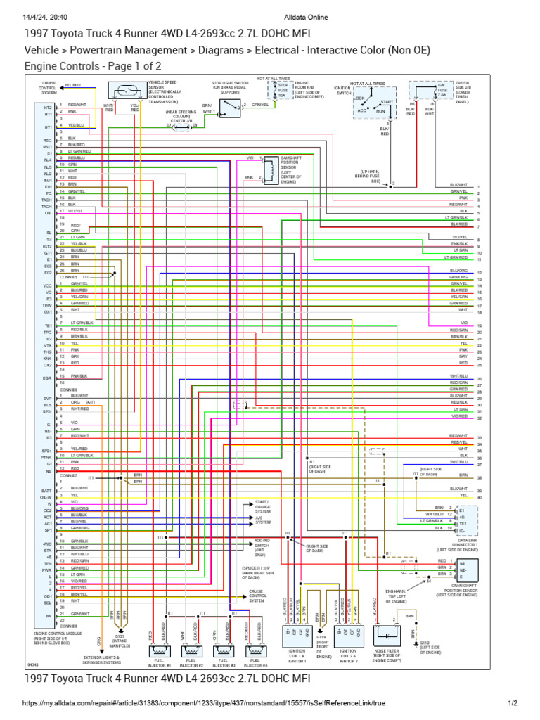 Toyota 4 Runner 1997 2.7l Engine Control | PDF | Vehicle Parts ...