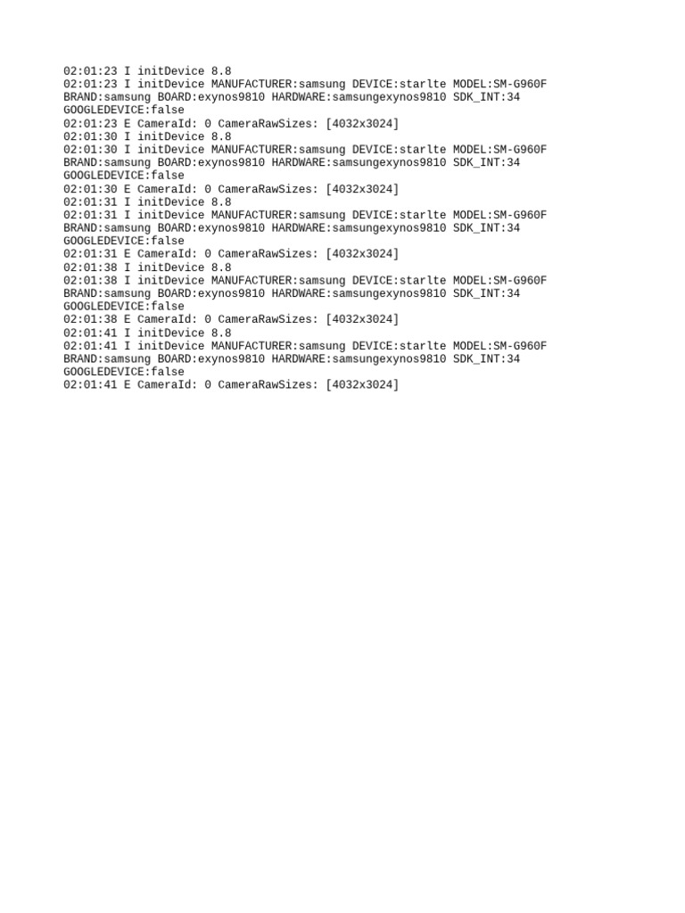 Samsung SM-G960F Device Initialization Logs | PDF