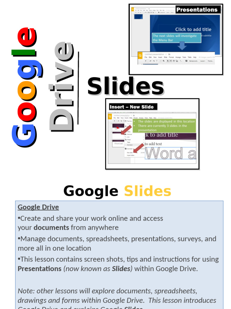 Google Slides: Getting Started Guide | PDF | Page Layout | Computing
