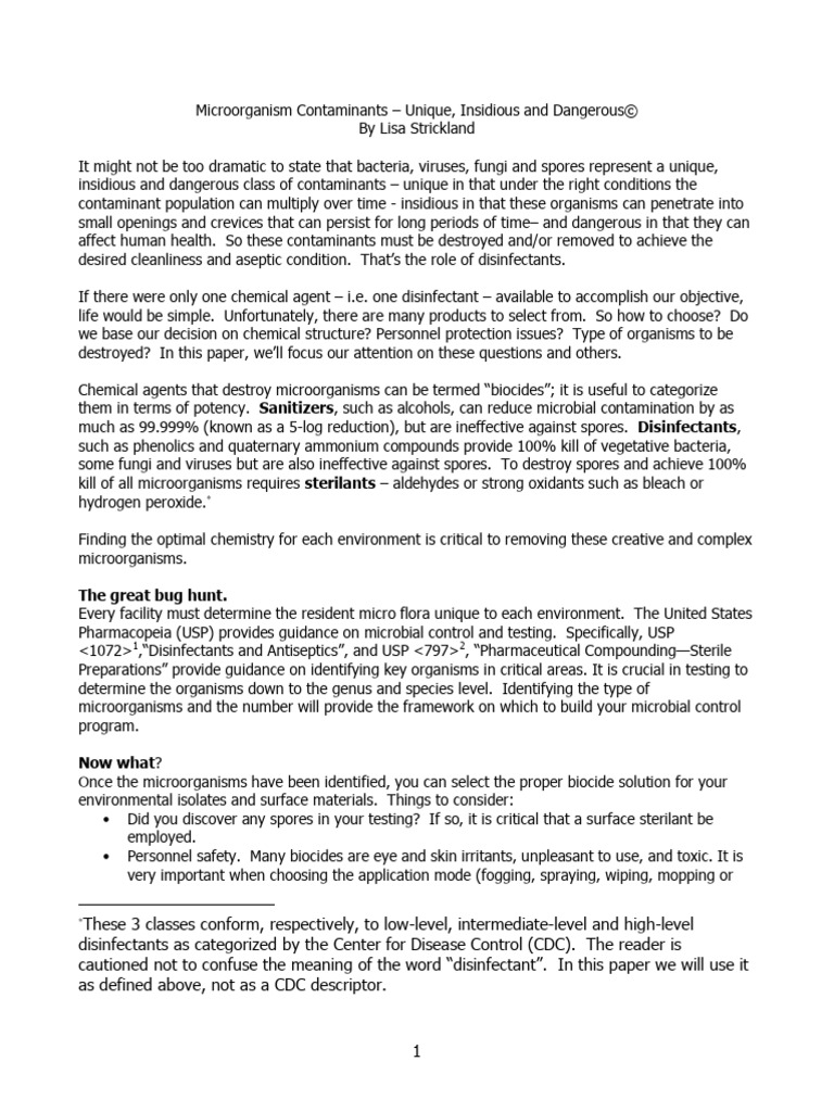 Selecting Effective Biocides for Microbial Control | PDF | Disinfectant ...