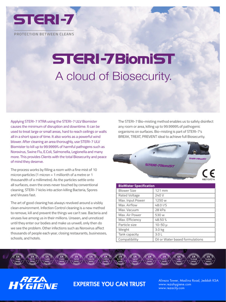 STERI-7 BIOMIST RANGE 1and2 | PDF | Disinfectant | Personal Protective ...