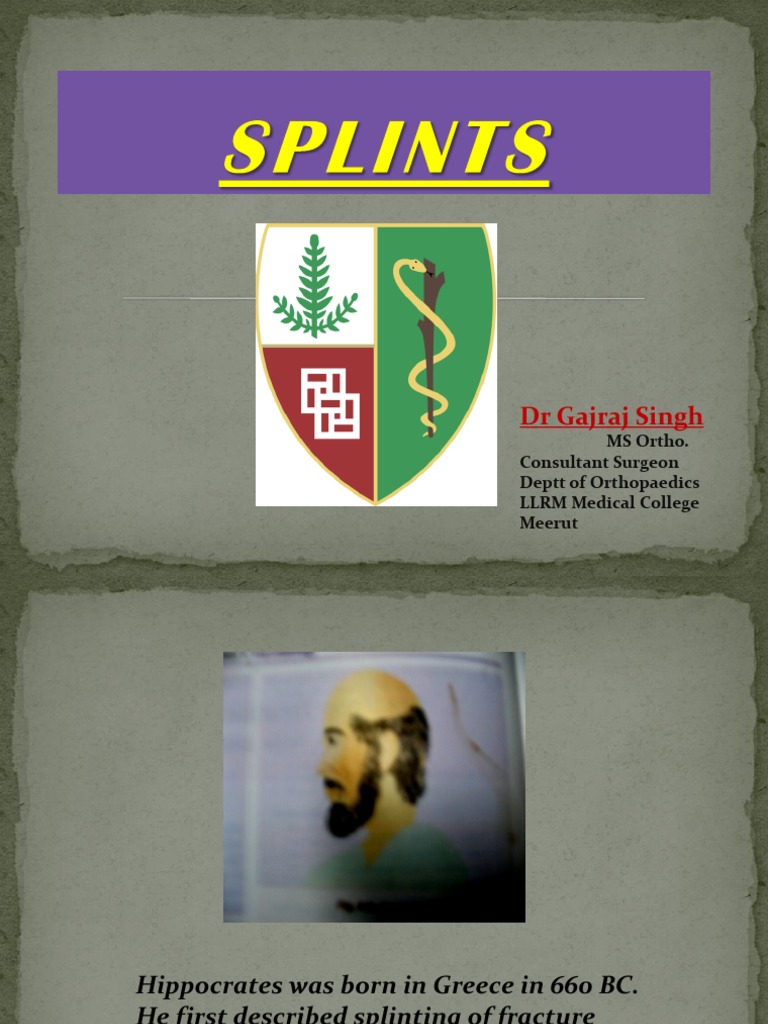 Splints PDF Wound Orthopedic Surgery