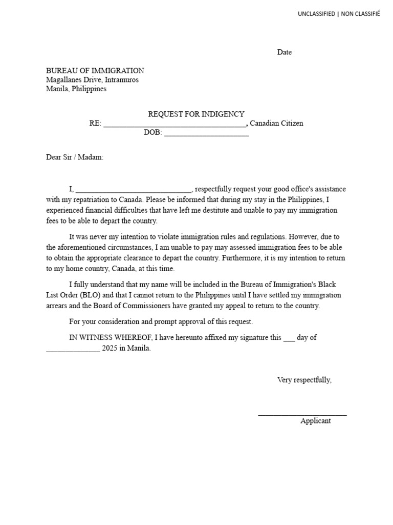 Request for Repatriation Assistance | PDF