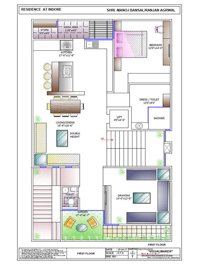 First Floor Residence Layout Indore | PDF
