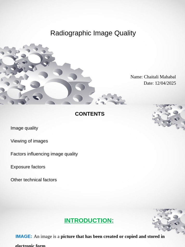 Radiographic Image Quality | PDF | Radiography | Light