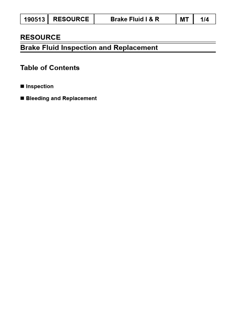 Brake Fluid Inspection and Replacement Resource | PDF | Brake | Vehicles