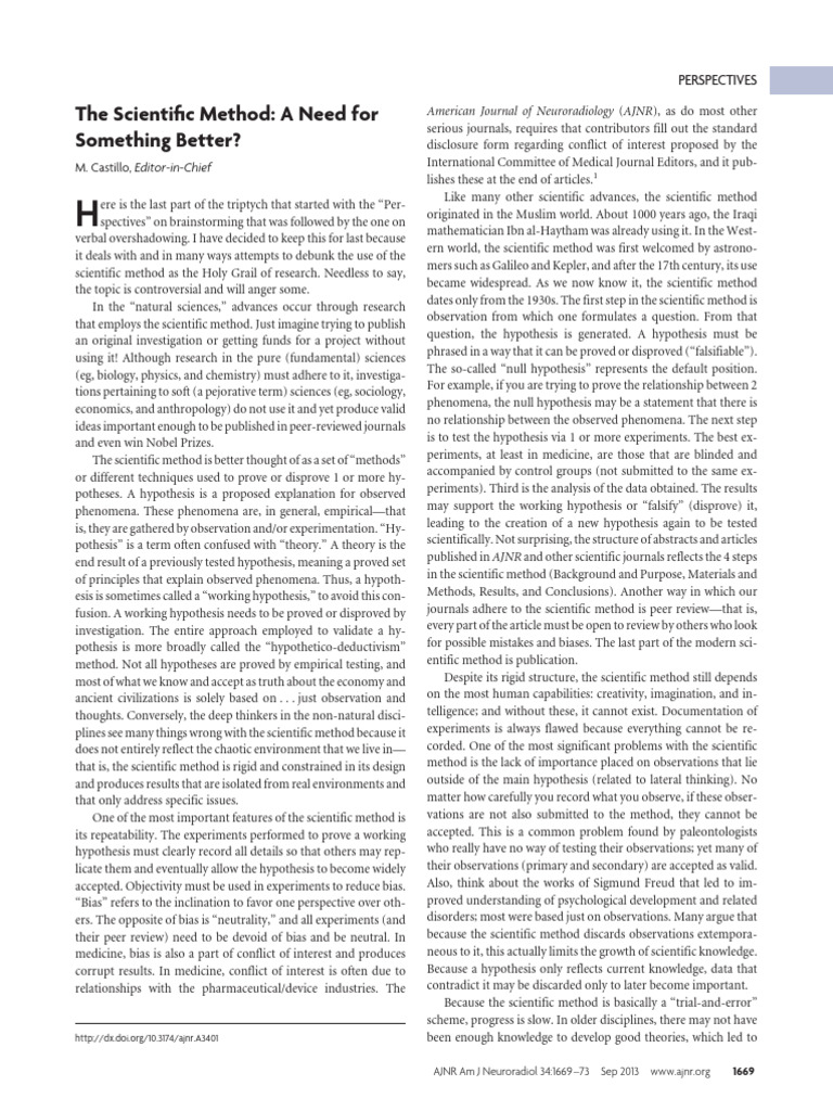 The Scientific Method A Need For | PDF | Scientific Method | Hypothesis