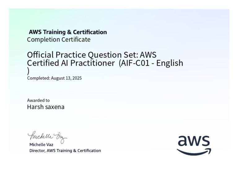 AWS Certified AI Practitioner Exam Prep | PDF