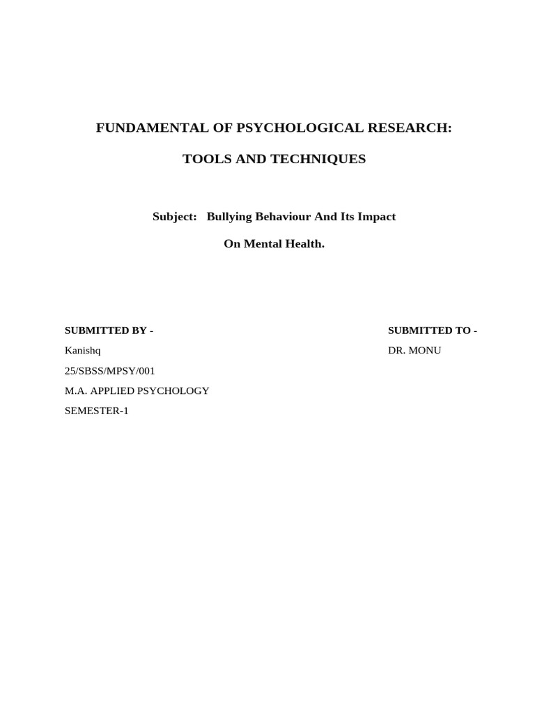 Bullying's Impact on Mental Health | PDF | Bullying | Cyberbullying