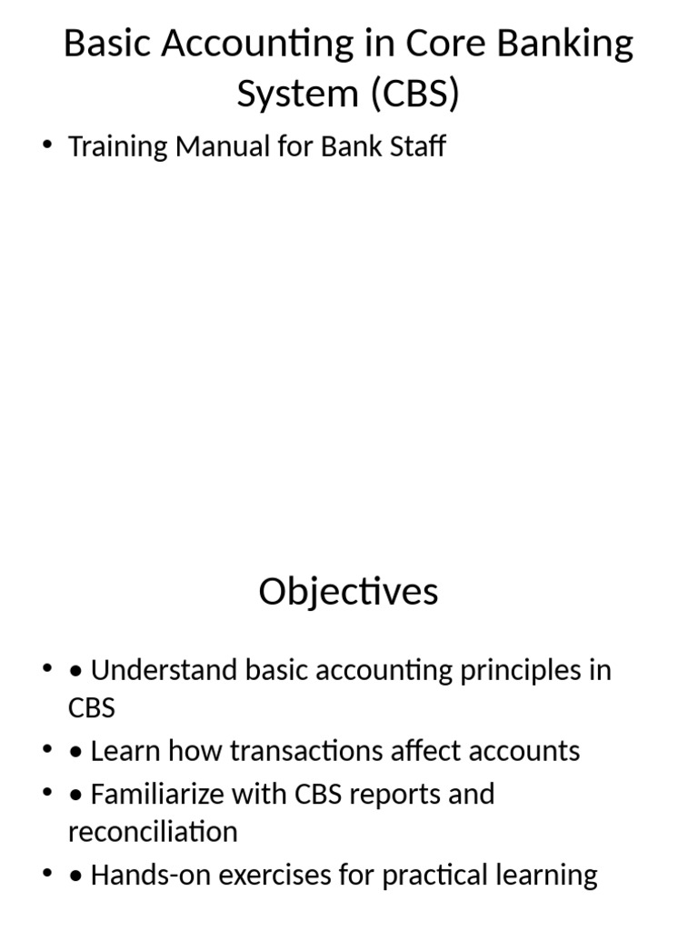 Core Banking Accounting Training Guide | PDF | Debits And Credits ...