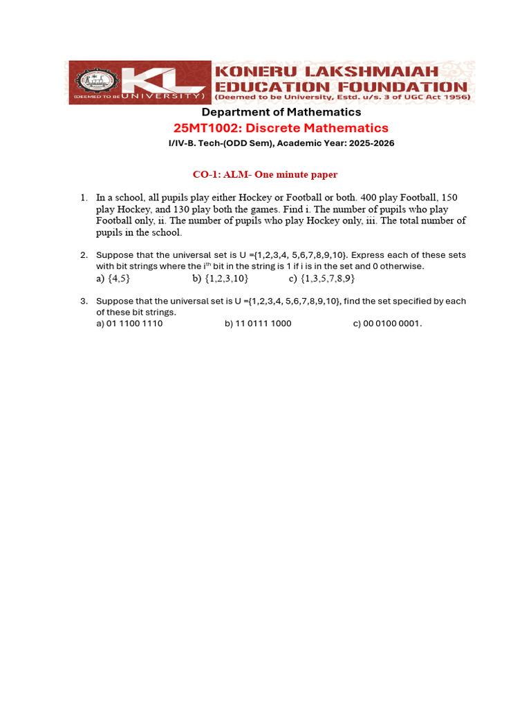 ALM-1 - One Minute Paper | PDF