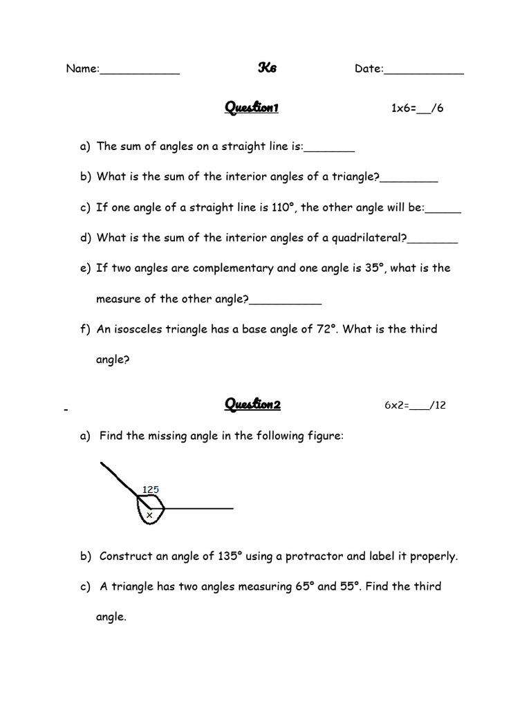 Geometry Angle Questions and Solutions | PDF