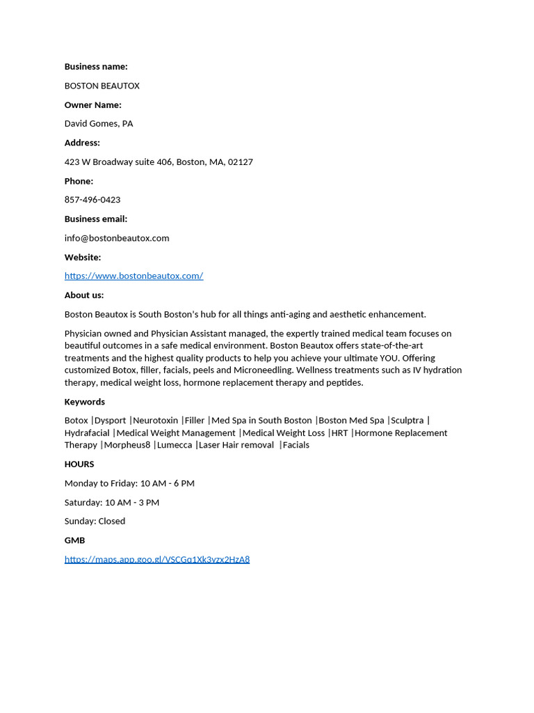 Boston Beautox | PDF