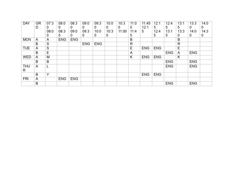 Weekly Schedule Overview | PDF