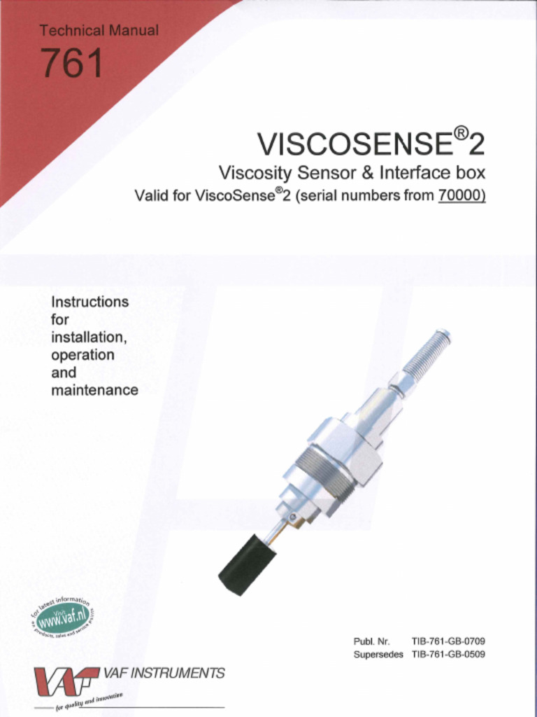 ViscoSense®2 Sensor Installation Guide | PDF | Viscosity | Electrical ...