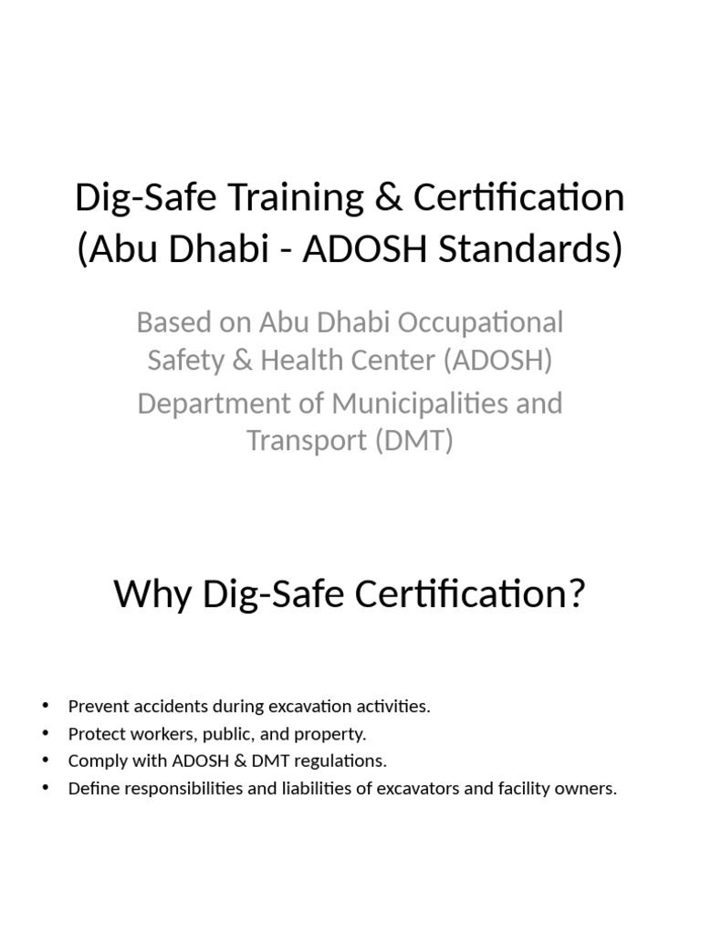ADOSH Excavation Safety Training Guide | PDF | Trench | Safety