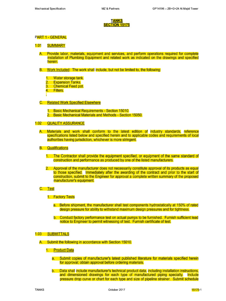 Mechanical Specs (Ifc) | PDF