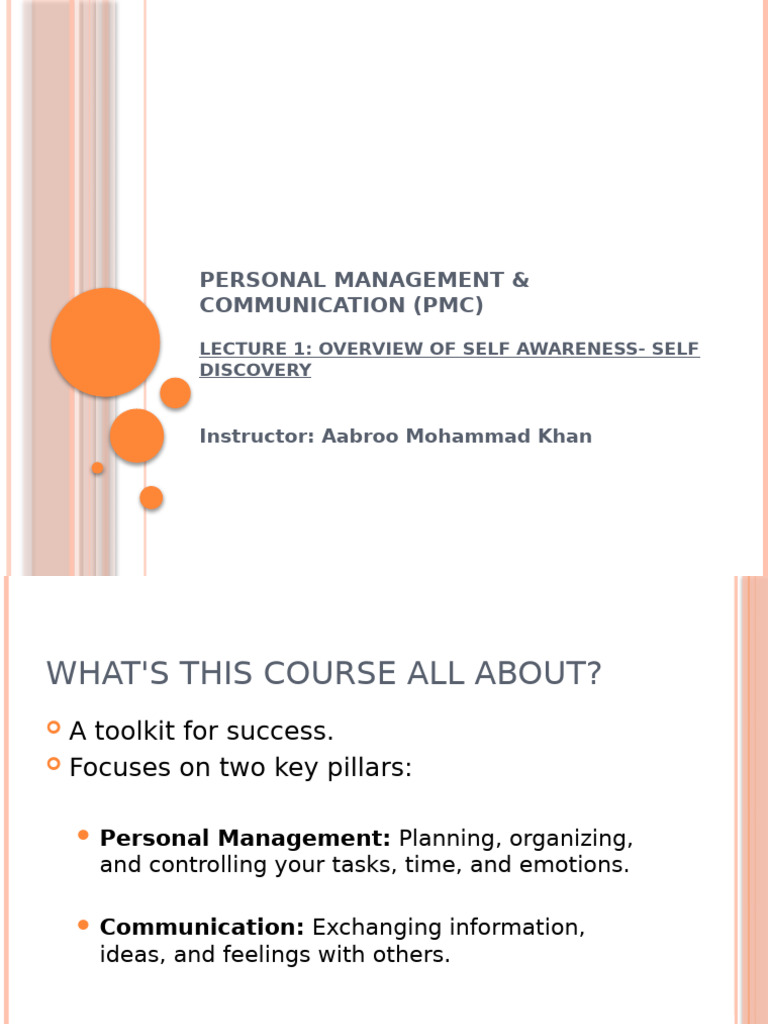 Self-Awareness in Personal Management | PDF | Self Awareness ...