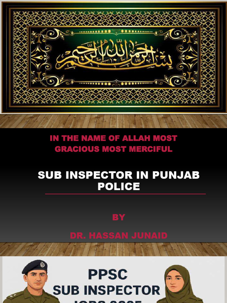 Sub Inspector in Punjab Police | PDF
