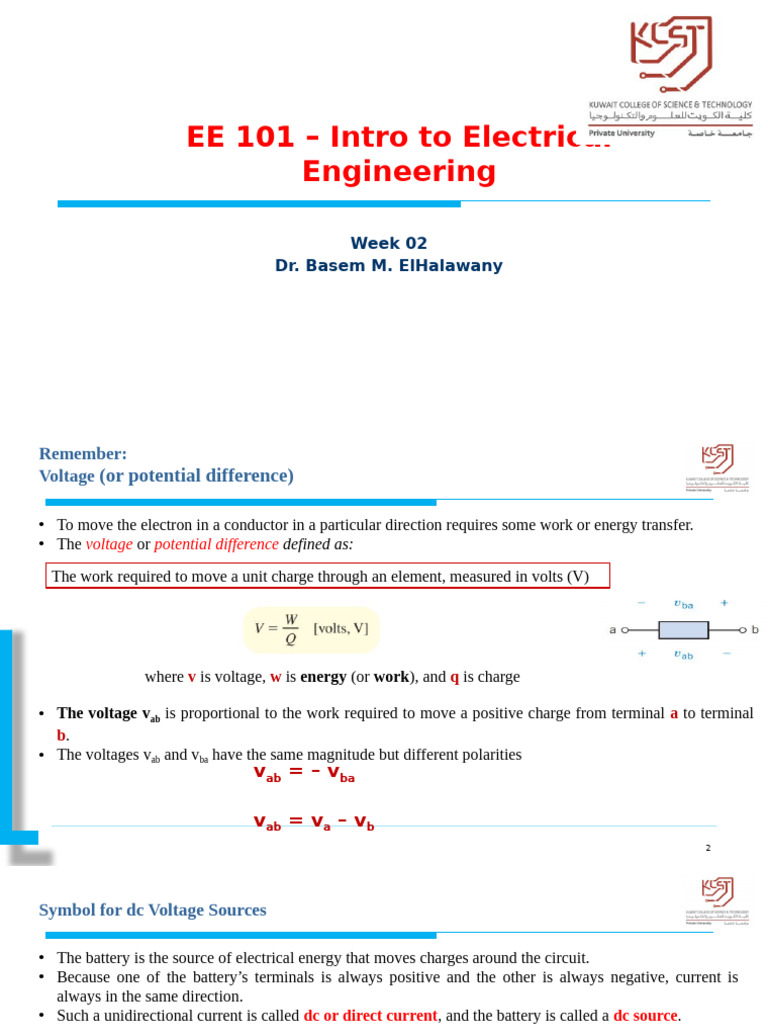 Electrical Engineering Basics: Voltage & Current | PDF | Electrical ...