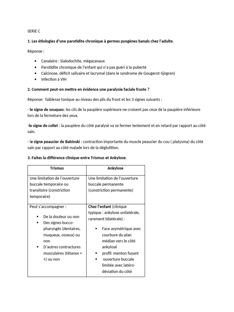 Signes de Souques en Paralysie Faciale | PDF