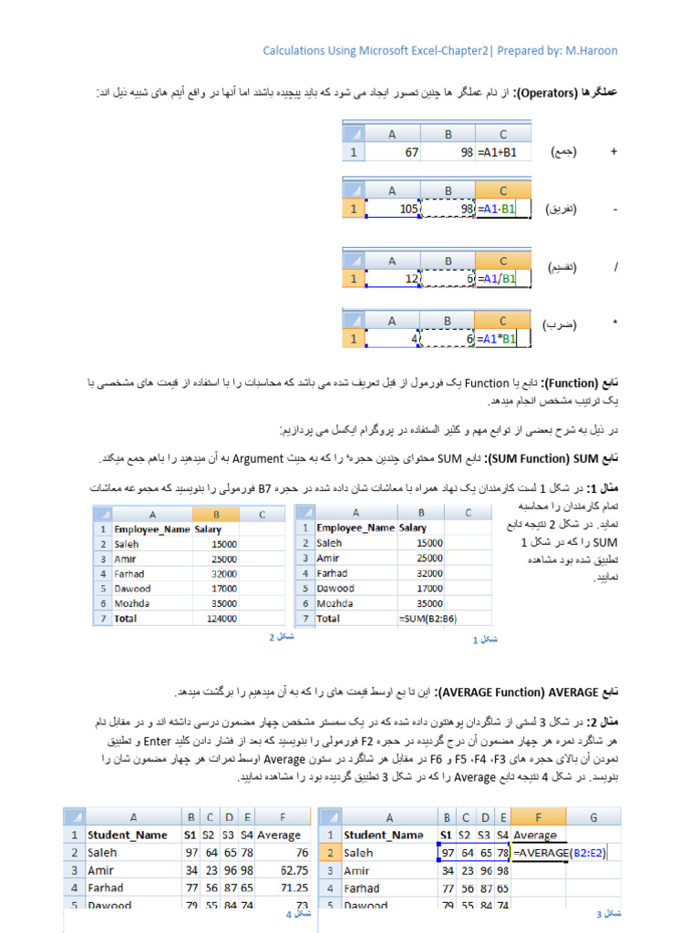 Calculations Using Microsoft Excel | PDF