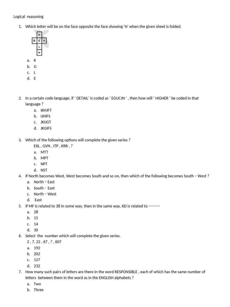 Logical Reasoning Practice Questions | PDF | Chess Openings | Chess Theory