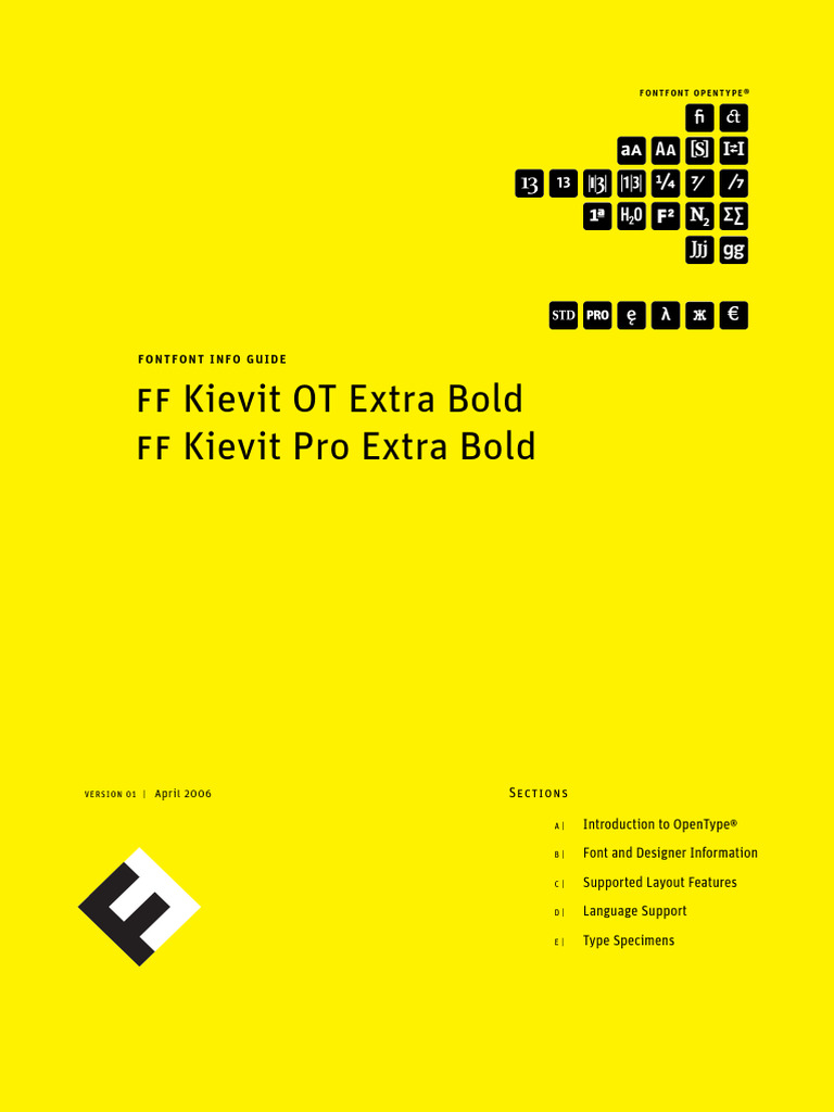 Kievit OT Extra Bold Font Guide | PDF | Typefaces | Publishing