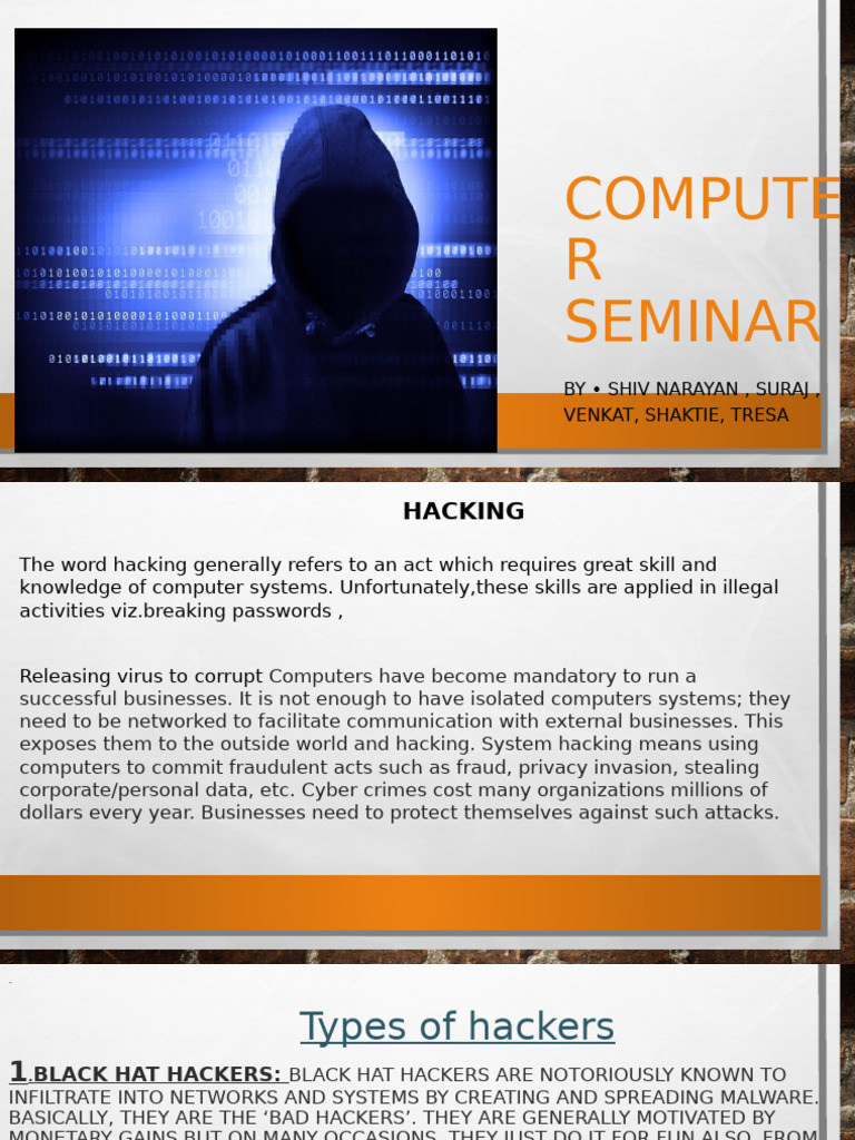 Computer Ceminar | PDF | Security Hacker | Malware