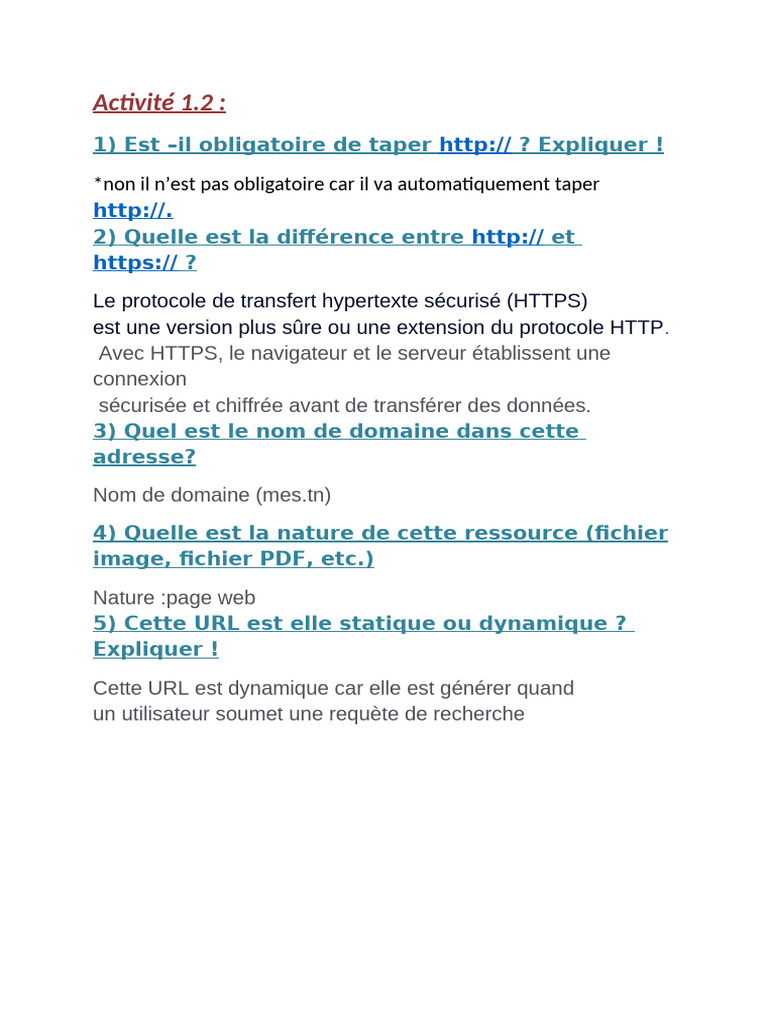 Différences entre HTTP et HTTPS | PDF