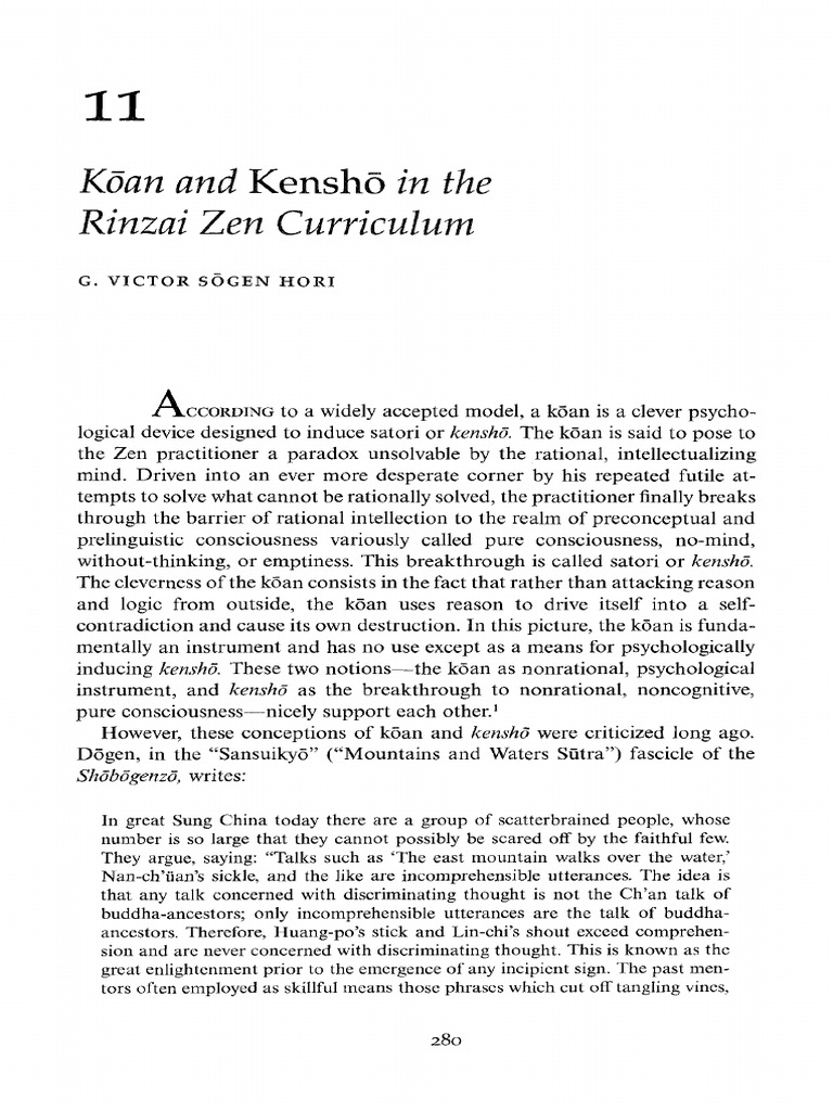 Koan and Kensho in Rinzai Zen Practice | PDF | Kōan | Consciousness