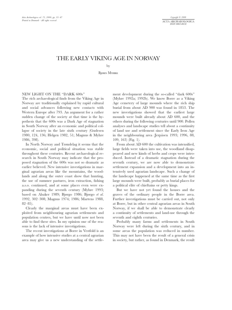 The Early Viking Age in Norway | PDF | Vikings | Norway
