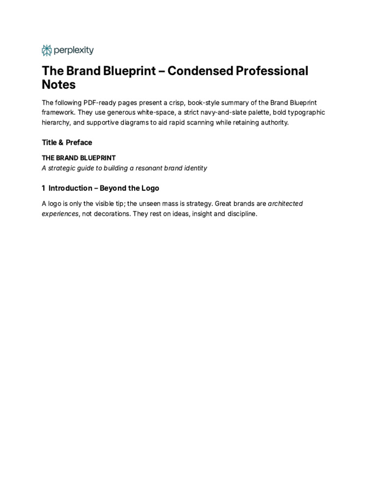 Brand Blueprint: Building Identity Strategy | PDF