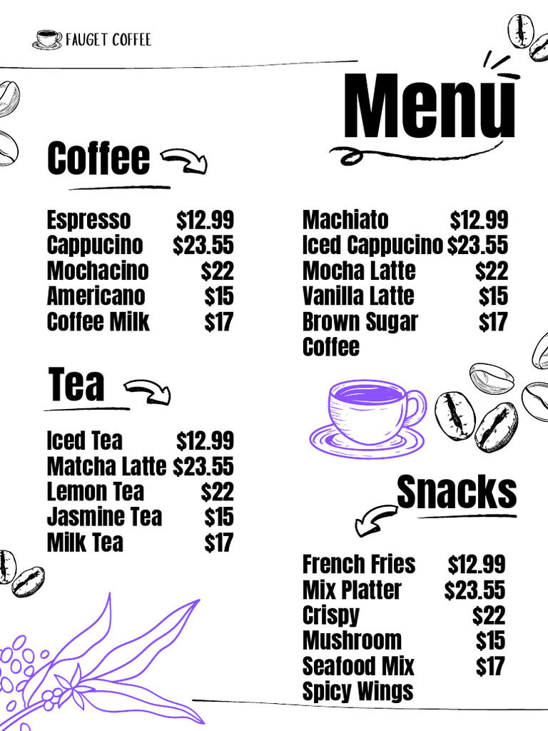 Dark Black Chalkboard Texture Coffee Shop Menu - 20250829 - 142507 ...