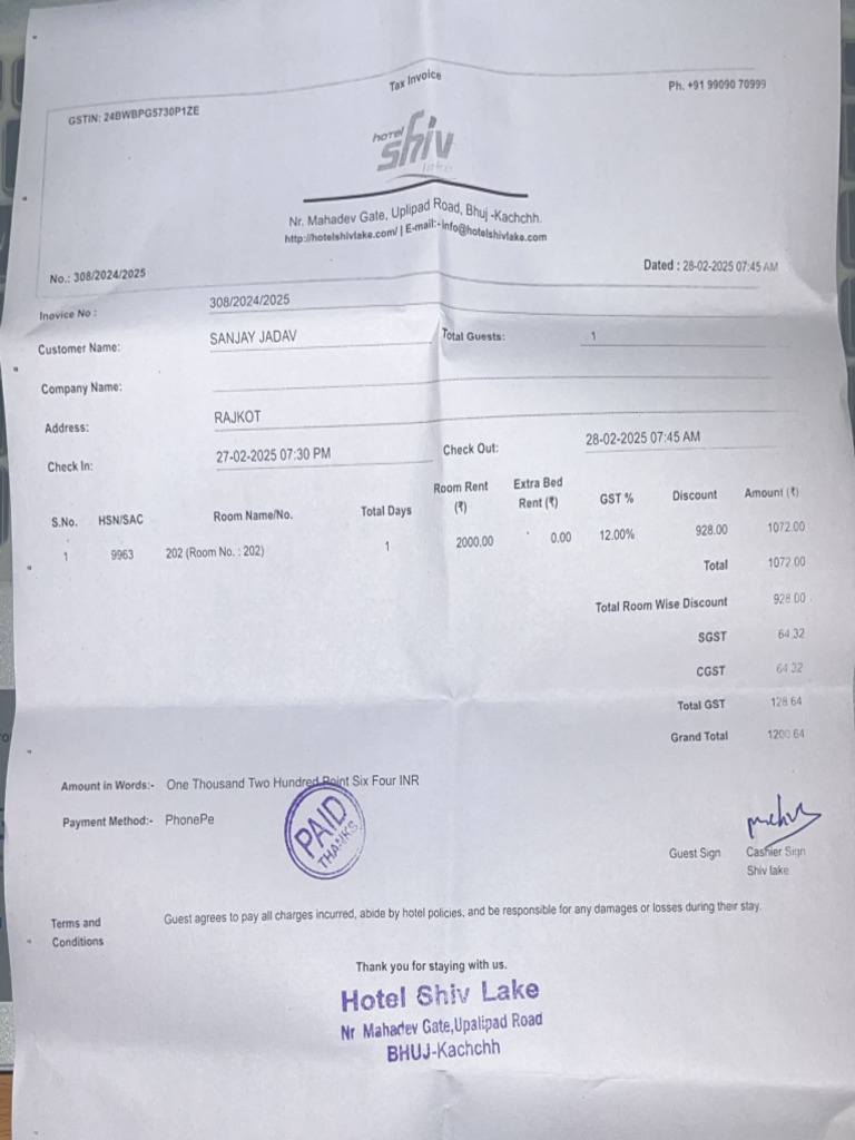 Hotel Invoice | PDF