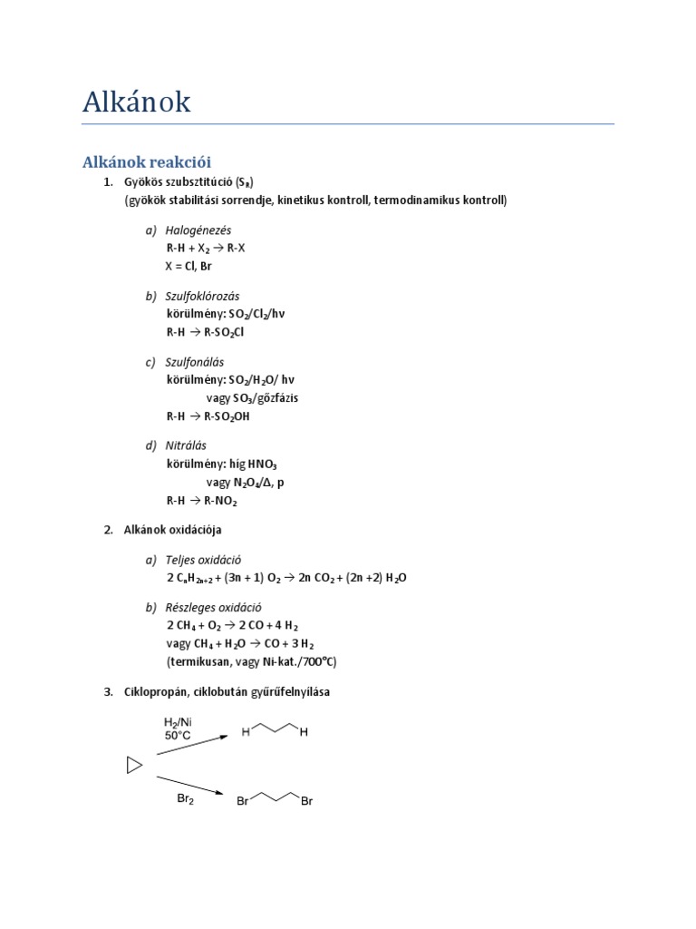 Alkánok | PDF