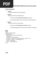 C Array Insertion and Deletion Program | PDF