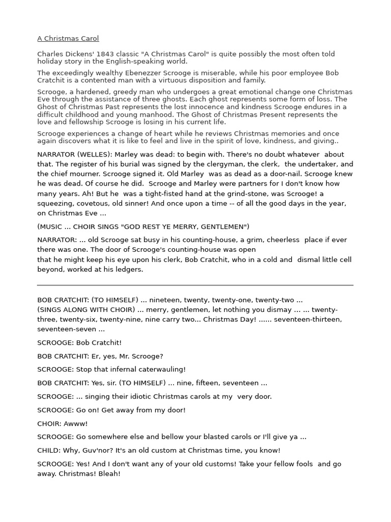 Scrooge's Transformation in Christmas Carol | PDF | Ebenezer Scrooge ...