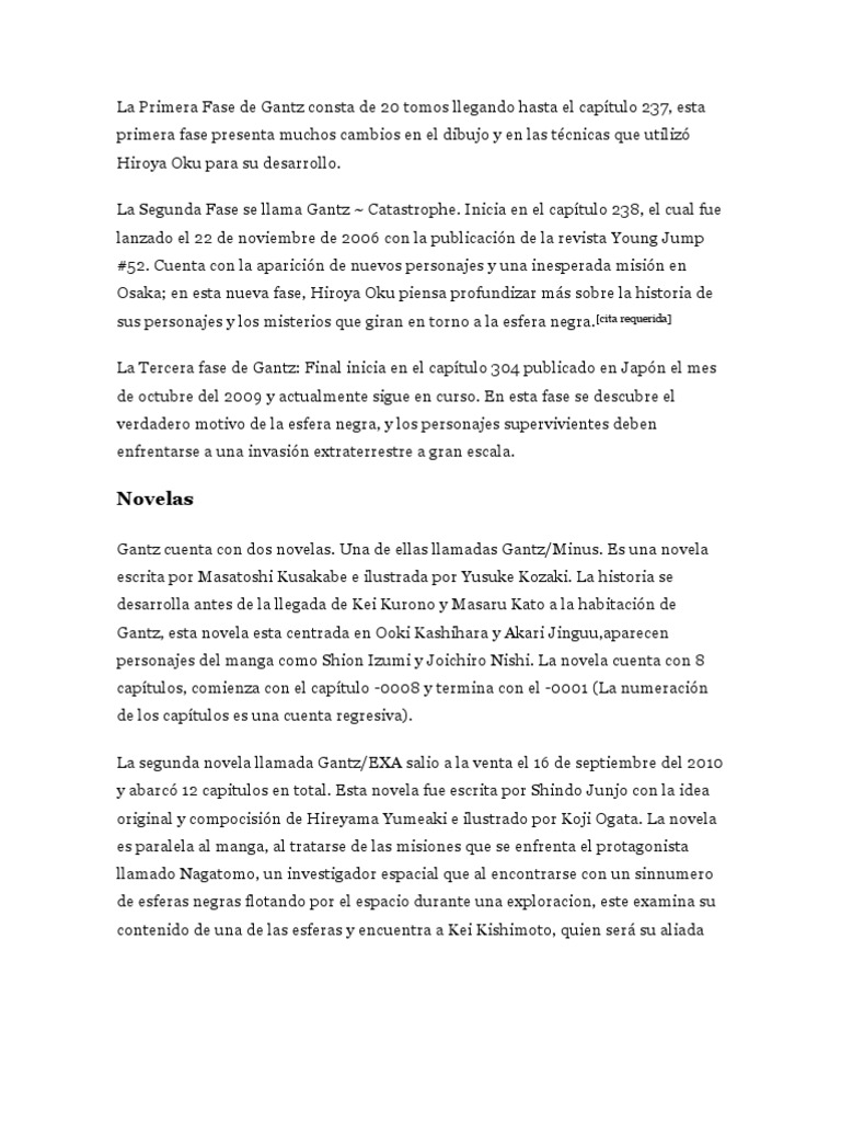 Gantz Pdf Literatura Japonesa Anime