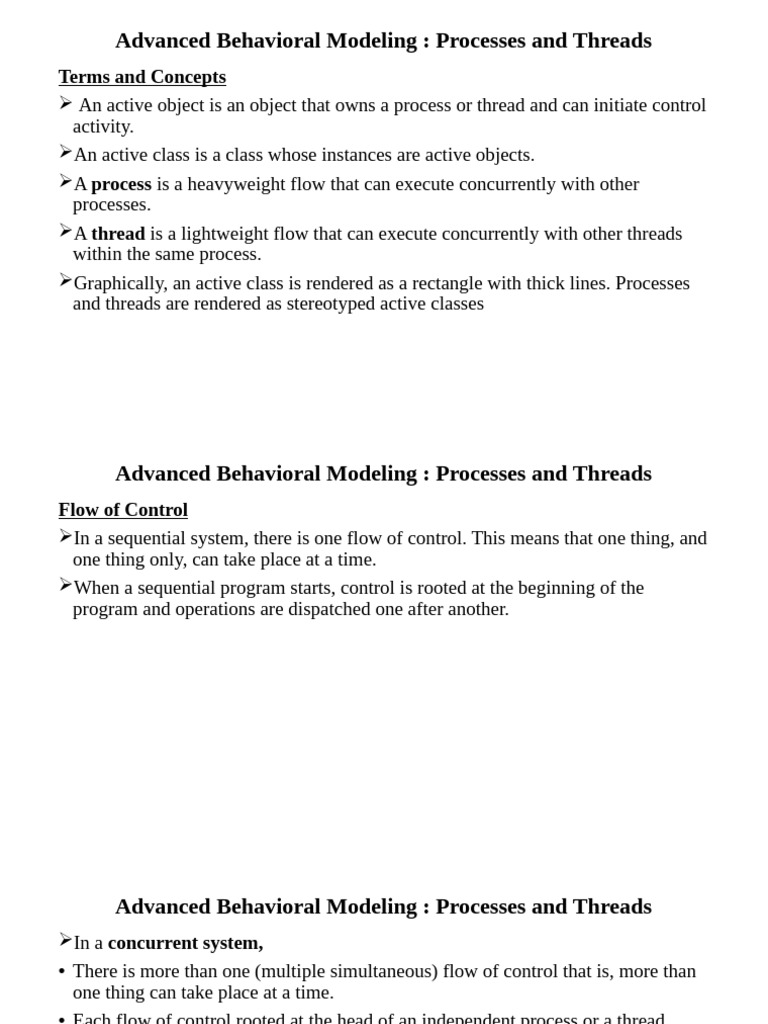UML Processes and Threads Overview | PDF | Process (Computing) | Thread ...