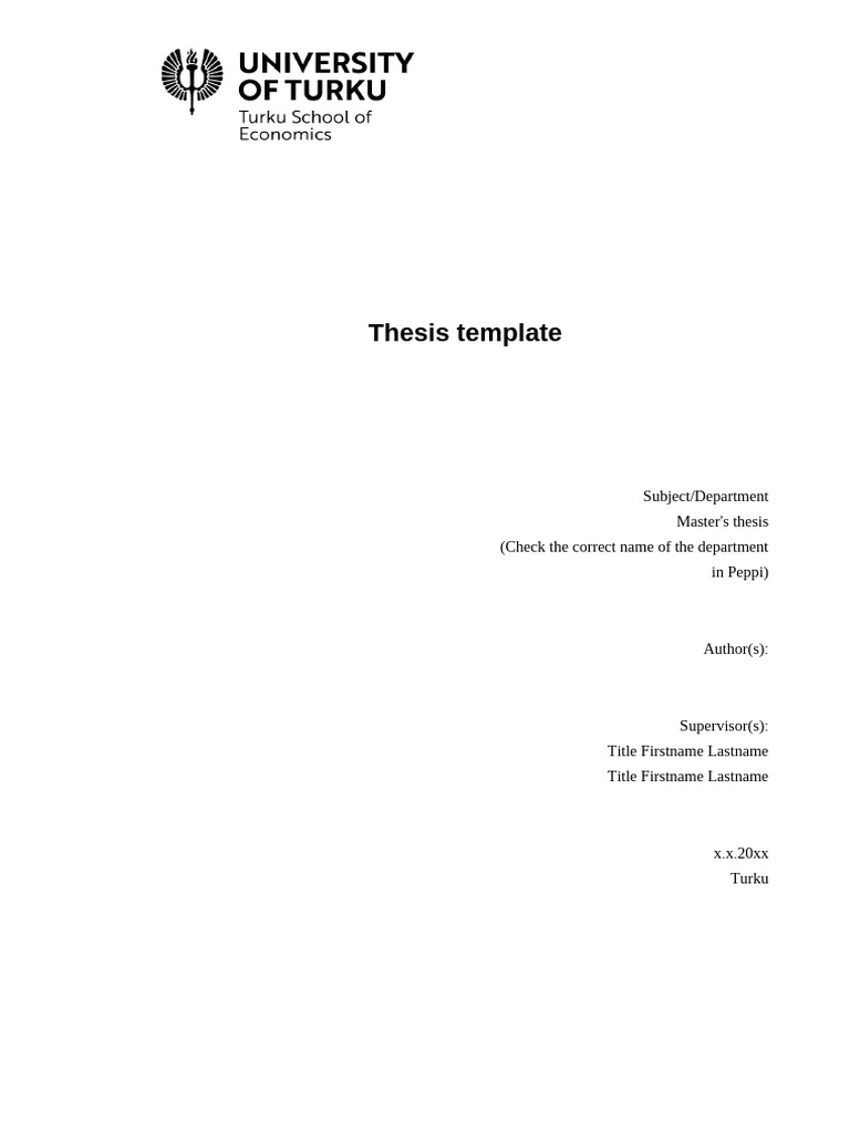 Master’s Thesis Template Guide | PDF | Note (Typography) | Publishing