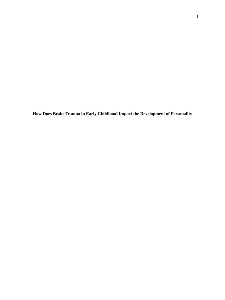 Impact of Childhood Brain Trauma on Personality | PDF | Traumatic Brain ...