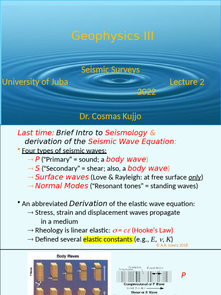 Seismic Wave Fundamentals in Geophysics | PDF | Seismology | Waves
